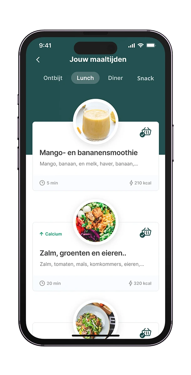 App nutrition section