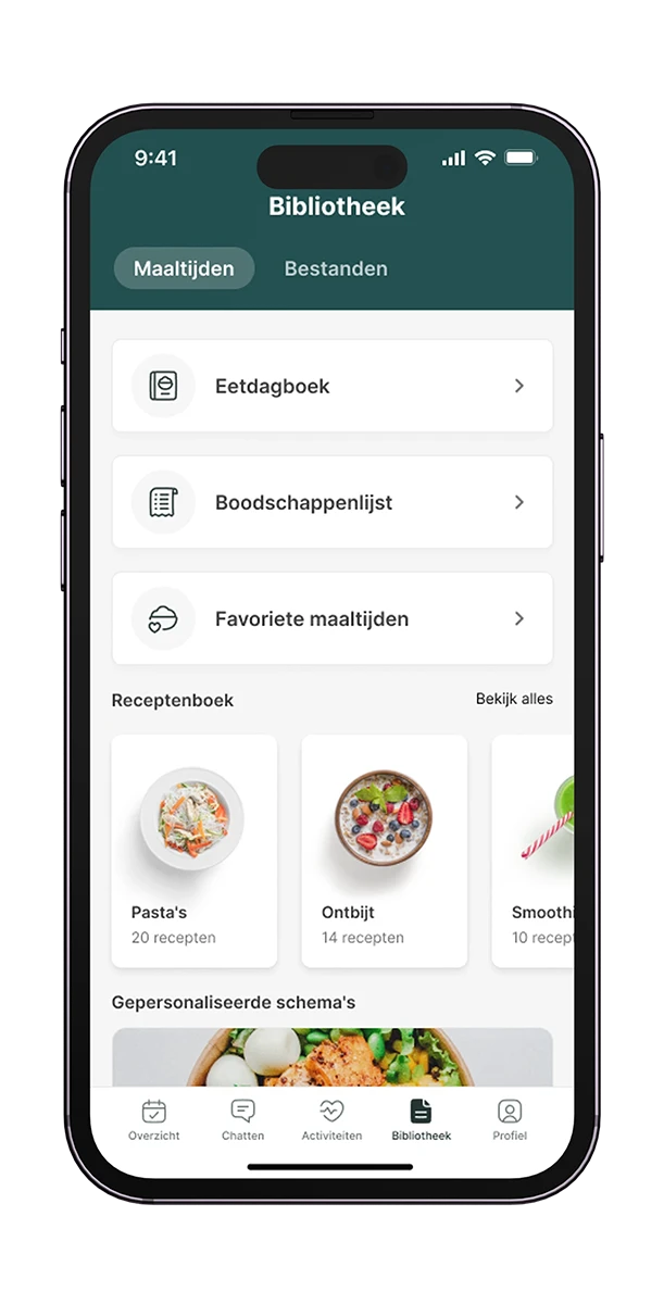 App nutrition section